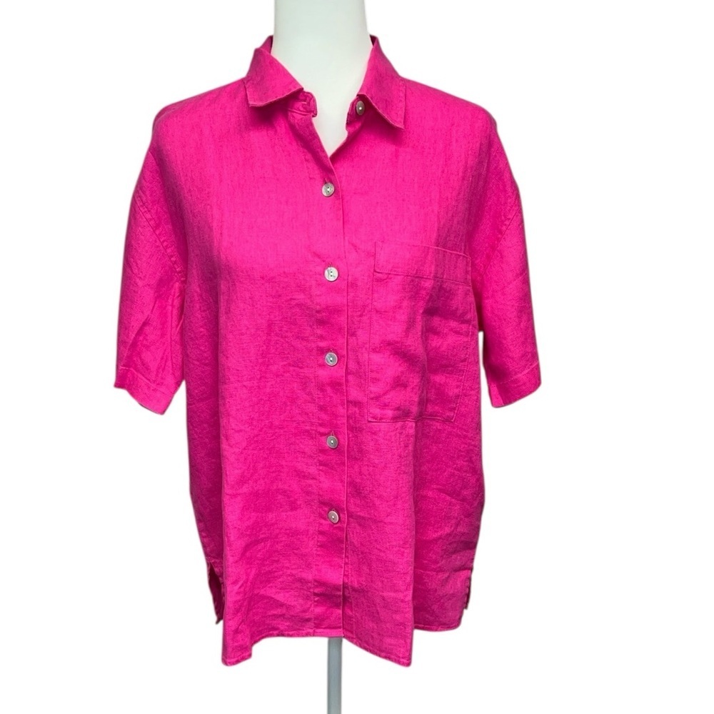 Rails Mackinley Linen Raspberry Blouse - Picture 2 of 7